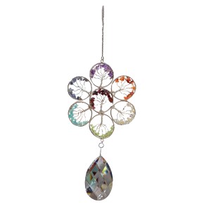Pear 64mm Crystal Gemstones Beads Chakra Round Tree Of Life (CRB024A)